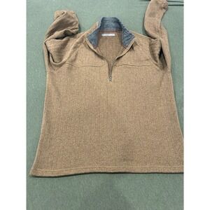 REI Pullover Mens XL Brown 1/4 Zip Hiking Camp Outdoor Jacket Sweater